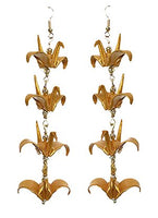 8 Lucky Gold Origami Crane earrings