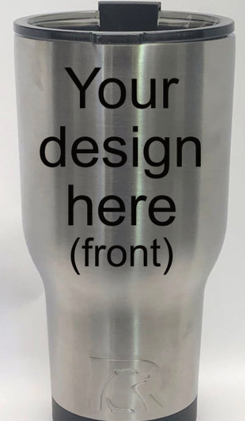 Personalized laser engraved 30 or 40 oz stainless steel tumbler