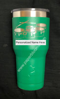 Laser engraved 30 oz green Cuero Gobbler tumbler