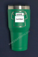 Laser engraved 30 oz green Cuero Gobbler tumbler