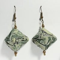 Triangular money earrings