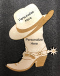 Cowboy Boot and Hat Magnet "Personalized"