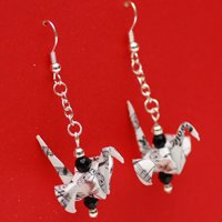 MUSIC ORIGAMI CRANE EARRINGS