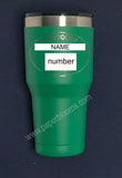 Laser engraved 30 oz green Cuero Gobbler tumbler