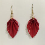 Red Leaf Origami Earrings