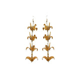 8 Lucky Gold Origami Crane earrings