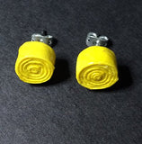 Yellow Rolled Stud earrings