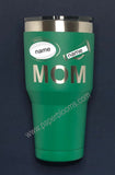 Laser engraved 30 oz green Cuero Gobbler tumbler