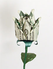 $1 DELUXE BLOSSOMING ORIGAMI LUCKY MONEY RO$E